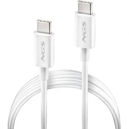 NGS Zyro Cable USB 2.0 Tipo-C Macho a Macho 60W 480Mbps 1m Blanco NGS Zyro Cable USB 2.0 Tipo-C Macho a Macho 60W 480Mbps 1m Blanco